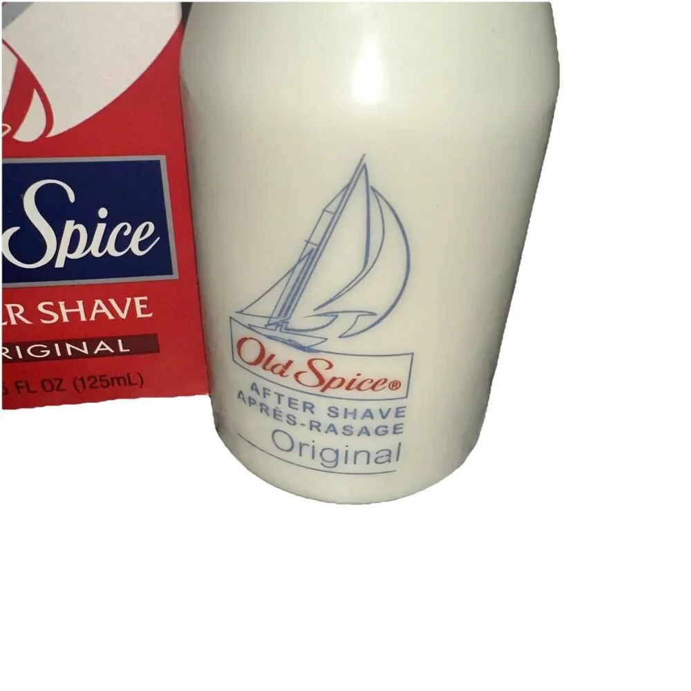 Vintage 1997 Old Spice Cologne Original Milk Glass 4.25 Oz Bottle Star Lid